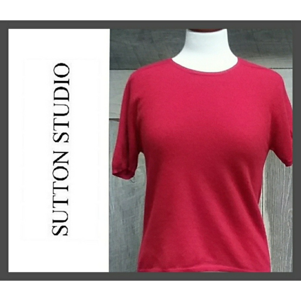 Bloomingdale's Sutton Studio Cashmere Red Sweater